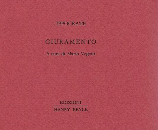 Giuramento - Ippocrate - copertina