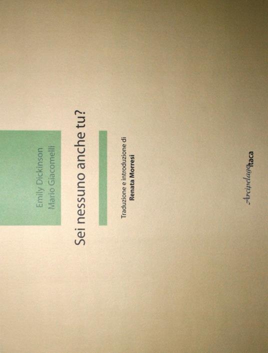 Sei nessuno anche tu? Ediz. inglese e italiana - Emily Dickinson,Mario Giacomelli - copertina