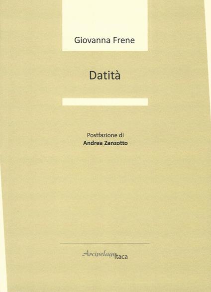 Datità - Giovanna Frene - copertina