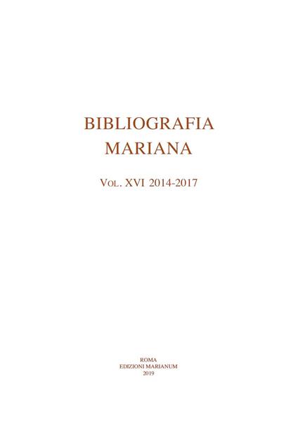 Bibliografia mariana (2014-2017). Vol. 16 - copertina