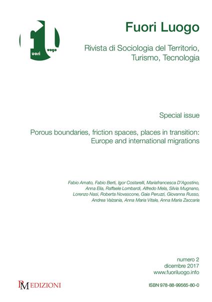 Fuori luogo. Rivista di sociologia del territorio, turismo, tecnologia (2017). Vol. 2 - copertina