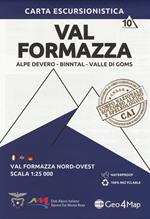 Carta escursionistica val Formazza. Scala 1:25.000. Ediz. italiana, inglese e tedesca. Vol. 10: Val Formazza nord-ovest. Alpe Devero, Binntal, Valle di Goms.