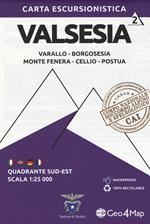 Carta escursionistica Valsesia. Scala 1:25.000. Ediz. italiana, inglese, tedesca e francese. Vol. 2: Quadrante sud-est: Varallo, Borgosesia, Monte Fenera, Cellio, Postua