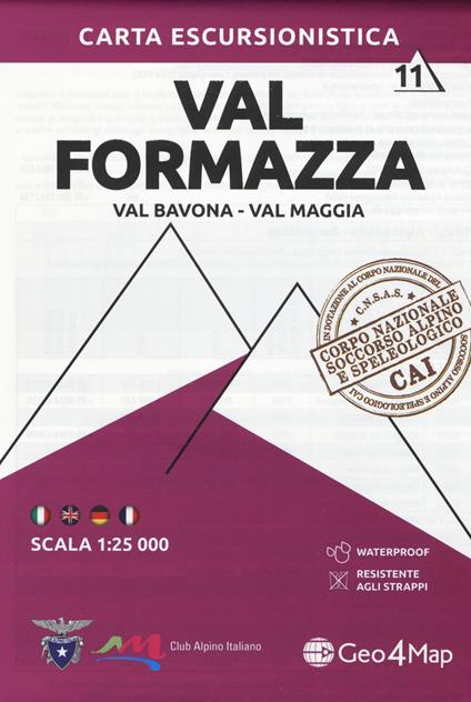 Carta escursionistica Val Formazza, Val Bavona, Val Maggia 1:25.000 - copertina