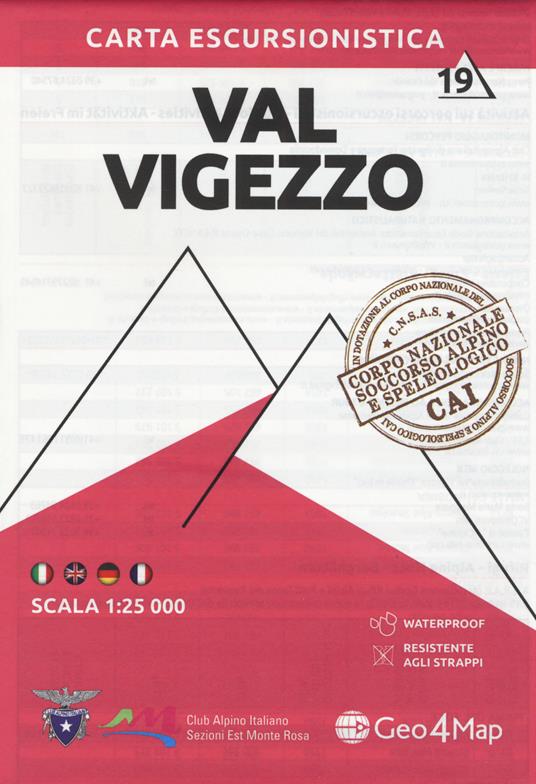 Carta escursionistica Val Vigezzo 1:25.000. Vol. 19 - copertina