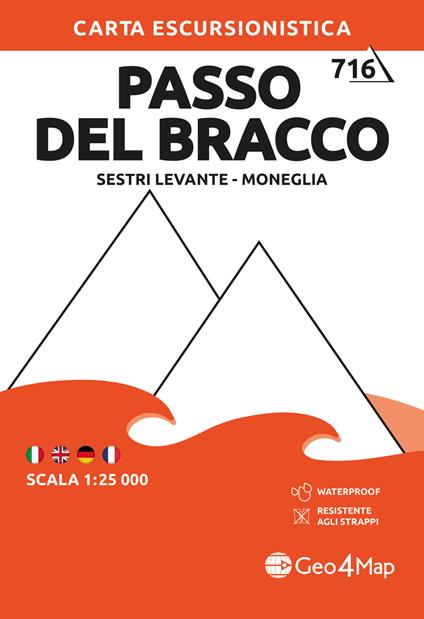 716 Passo del Bracco - Sestri Levante - Moneglia. Carta escursionistica 1:25.000 - copertina