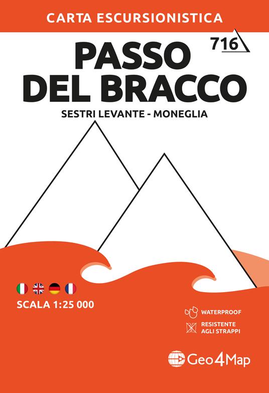716 Passo del Bracco - Sestri Levante - Moneglia. Carta escursionistica 1:25.000 - copertina