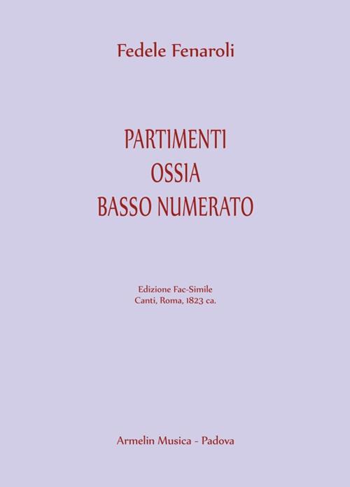 Partimenti ossia Basso numerato (Ratti, 1823). Ediz. in fac-simile - Fedele Fenaroli - copertina