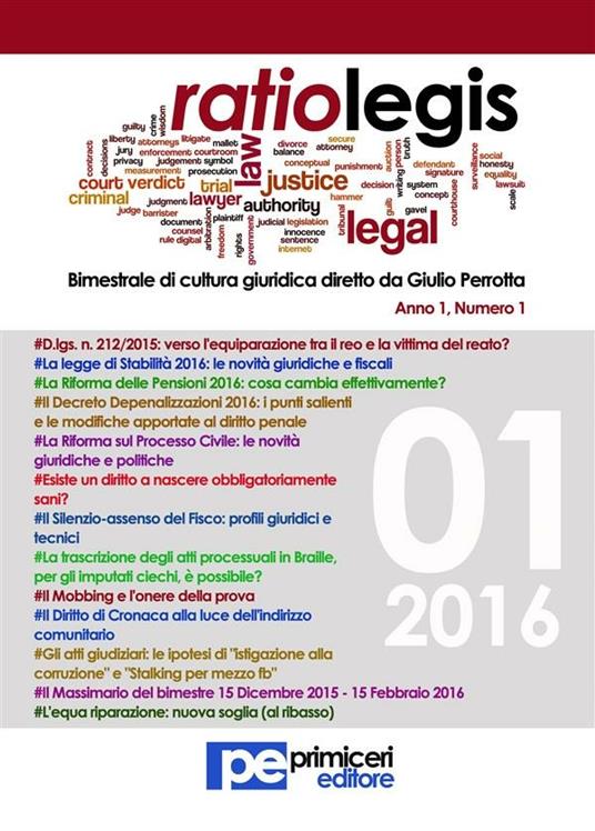 Ratio legis (2016). Vol. 1 - Giulio Perrotta - ebook