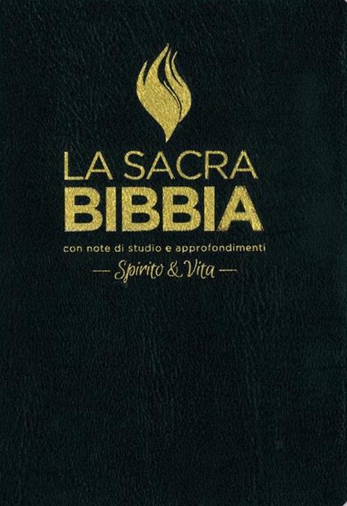 La sacra Bibbia. Spirito e vita. Ediz. pelle nera, taglio oro - copertina