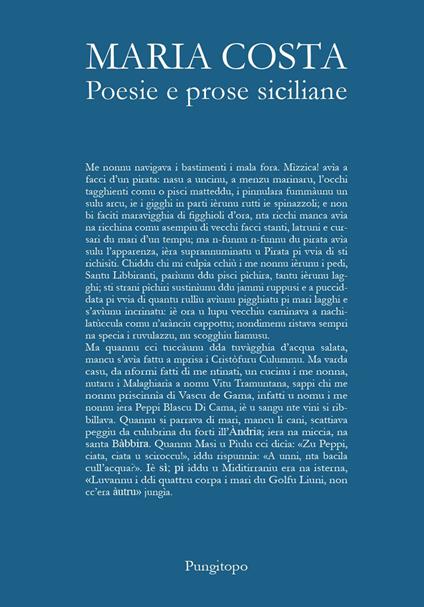Poesie e prose siciliane - Maria Costa - copertina