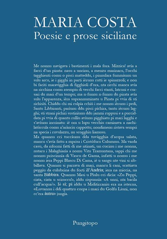 Poesie e prose siciliane - Maria Costa - copertina