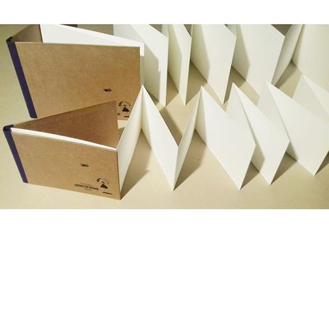 Carnet de voyage. Pagine bianche a leporello. Modello Albatros. Taccuino di viaggio, formato oblungo grande, carta bianca pesante per acquerello. Con Cartoline editoriali con testo - 4