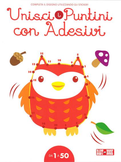 Gufo. Unisci i puntini 1-50. Con adesivi. Ediz. illustrata - copertina