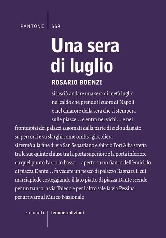 Una sera di luglio - Rosario Boenzi - copertina