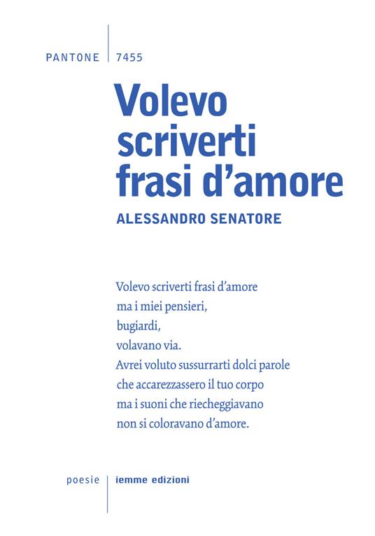 Volevo scriverti frasi d'amore - Alessandro Senatore - copertina