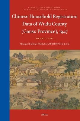 Chinese Household Registration Data of Wudu County (Gansu Province), 1947 (Volume 2): Data - Minghui Li,Meimei Wang,Bas Leeuwen - cover
