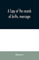 A copy of the records of births, marriages, and deaths and of intentions of marriage of the Town of Hanover, Mass., 1727-1857