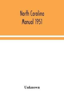 North Carolina manual 1951 - cover