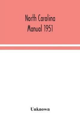 North Carolina manual 1951 - cover
