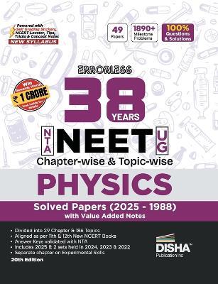 Errorless 38 Years NTA NEET (UG) Chapter-wise & Topic-wise PHYSICS Solved Papers (2025 - 1988) with Value Added Notes 20th Edition | New Syllabus PYQs Question Bank for 2026 Exam - Disha Experts - cover
