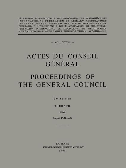 Actes du Conseil Général / Proceedings of the General Council