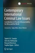 Contemporary International Criminal Law Issues: Contributions in Pursuit of Accountability for Africa and the World