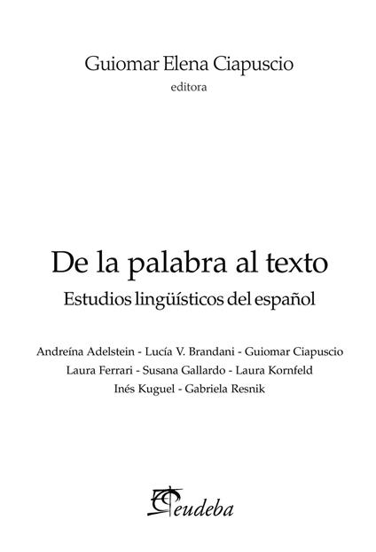 De la palabra al texto