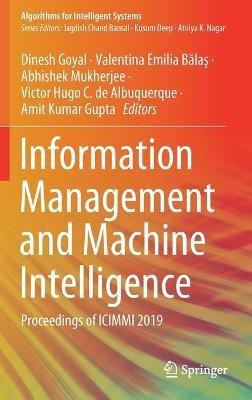 Information Management and Machine Intelligence: Proceedings of ICIMMI 2019 - cover