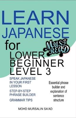 Learn Japanese for Lower Beginner level 3 - Mohd Mursalin Sa'ad - cover