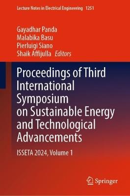 Proceedings of Third International Symposium on Sustainable Energy and Technological Advancements: ISSETA 2024, Volume 1 - cover