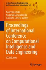 Proceedings of International Conference on Computational Intelligence and Data Engineering