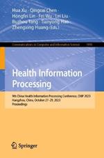 Health Information Processing: 9th China Health Information Processing Conference, CHIP 2023, Hangzhou, China, October 27–29, 2023, Proceedings