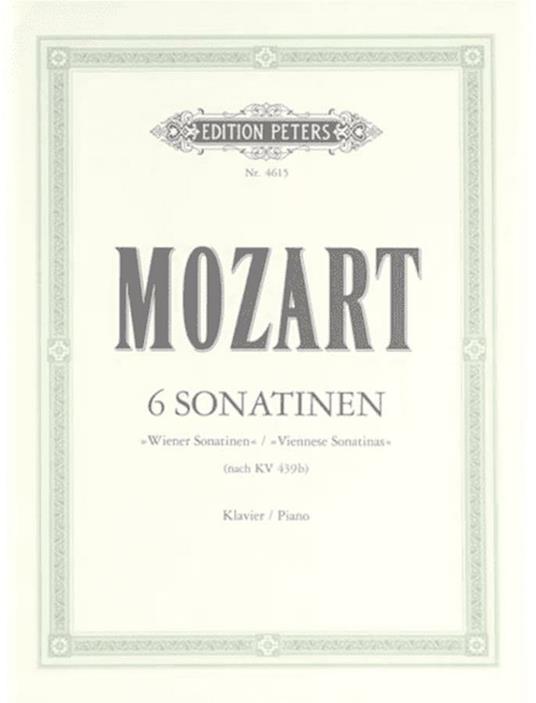  6 Viennese Sonatinas. nach KV 439b. Pianoforte -  Wolfgang Amadeus Mozart - copertina