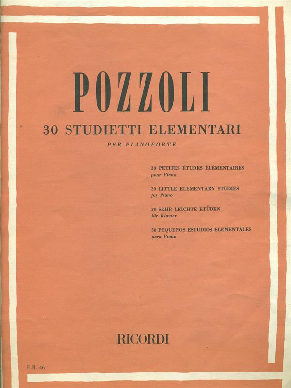  E. Pozzoli - 30 Studietti Elementari - Pianoforte