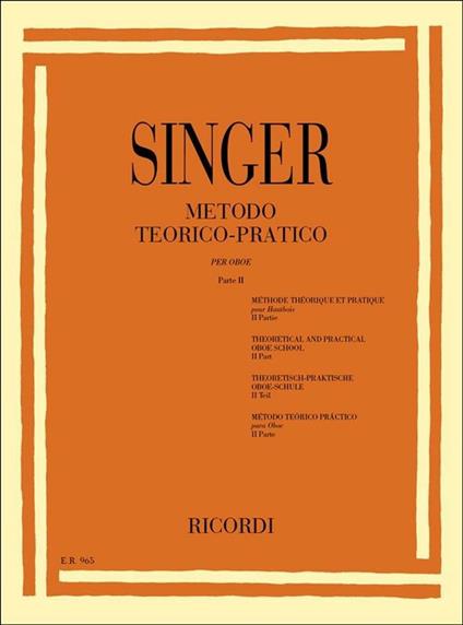  Metodo Teorico. Parte 2. Pratico per Oboe -  Sigismondo Singer - copertina