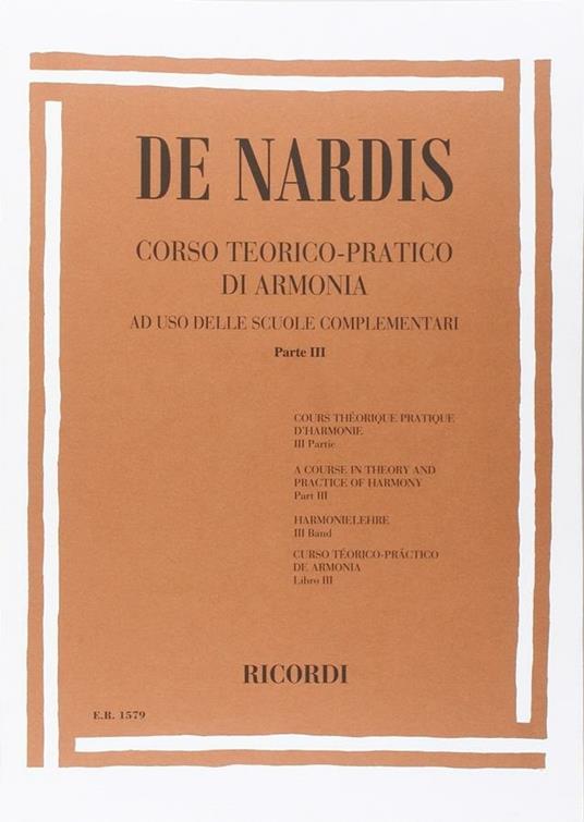  Corso Teorico. Pratico di Armonia. parte 3. Camillo De Nardis -  Camillo De Nardis - copertina