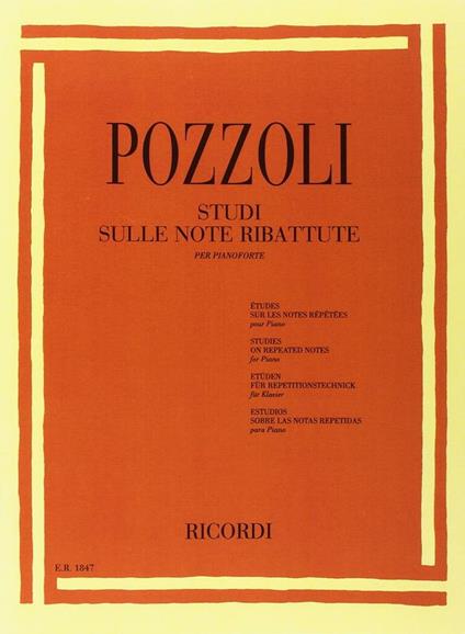  Studi Sulle Note Ribattute. Pianoforte -  Ettore Pozzoli - copertina