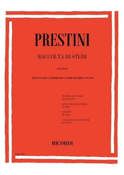  Raccolta di studi per oboe utili ad un primo e -  G. Prestini - copertina