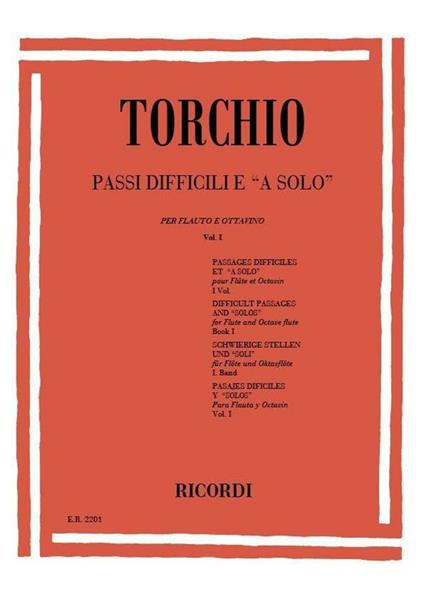 Passi Difficili e a Solo. vol. 1. Flauto -  B. Torchio - copertina