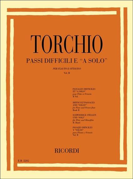  Passi Difficili e a Solo. vol. 2. Flauto -  B. Torchio - copertina