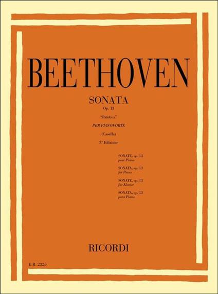 32 Sonate: N. 8 in Do Min. Op. 13 'Pateticà. Pianoforte -  Ludwig van Beethoven - copertina