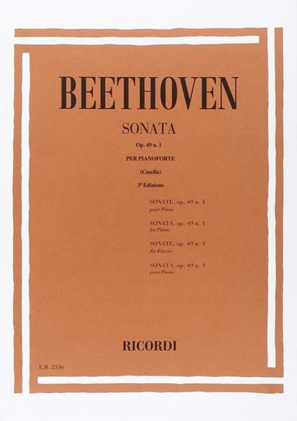 32 Sonate: N. 19 in Sol Min. Op. 49 N. 1. Pianoforte -  Ludwig van Beethoven - copertina