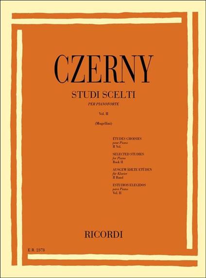  Studi Scelti. Volume 2. per Pianoforte. Bruno Mugellini -  Carl Czerny - copertina