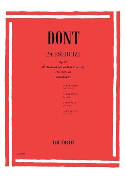  24 Esercizi Preliminari Agli Studi di Kreutzer. violino -  Jakob Dont - copertina