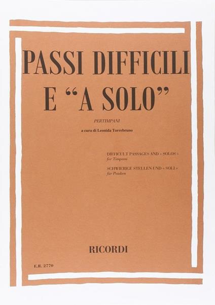  Passi Difficili e a Solo. Timpano -  Leonida Torrebruno - copertina
