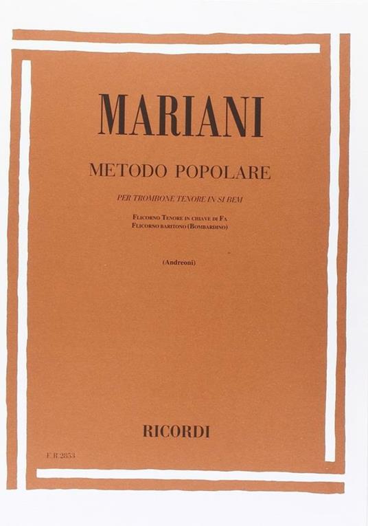 Metodo Popolare. Trombone Ten Flicorno Ten In, Flicorno Bar -  Giuseppe Mariani - copertina