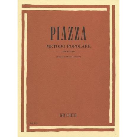  Metodo Popolare Per Flauto - I. Piazza - Flauto -  I. Piazza - copertina