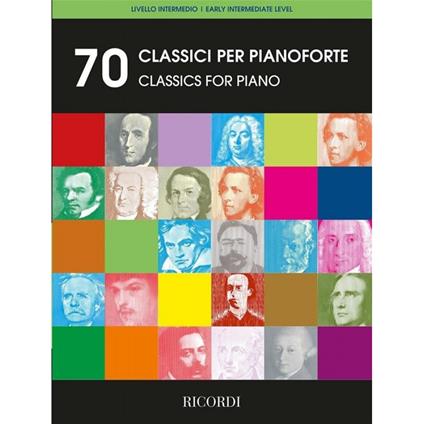  70 classici per pianoforte - dei compositori più noti del pianismo classico - copertina