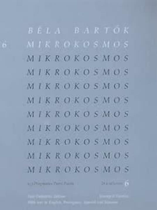  Béla Bartók. Mikrokosmos 6. pianoforte. blue - copertina